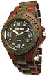 Tense Mens Two Tone Sandalwood/Green All Wood Sports Watch G4100SG RNDF