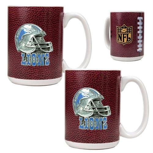 Detroit Lions NFL 2pc Gameball Ceramic Mug Set - Helmet logo