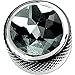 Q-Parts Dome Guitar Knob, Chrome with Black Crystal Inlay