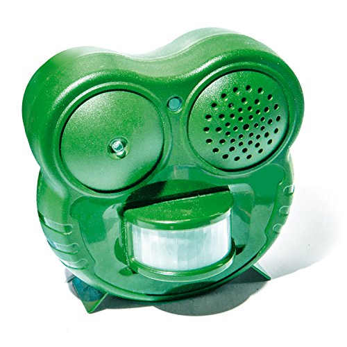 OUTXPRO Ultrasonic Garbage Protect PIR Sensor LED Light Repeller Motion Activated Device Discourages Stray Animals Rats and Other Pests Feasting into Your Rubbish Bins