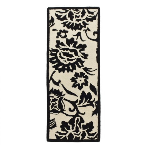 Home Exploded Floral Rug - Black (22x60)