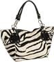 Black Large Vicky Zebra Print Faux Leather Satchel Bag Handbag Purse