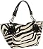 Black Large Vicky Zebra Print Faux Leather Satchel Bag Handbag Purse
