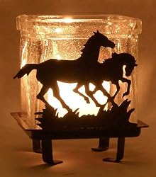 Glass Horses Candle Holder