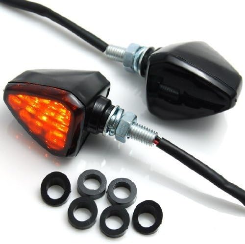 Racing Motorbike Universal 2x 8mm Black MINI Style 12 LED Motorcycle Blinker Indicator Turn Signal Fit For Suzuki Honda Kawasaki Yamaha