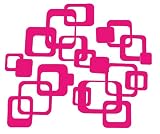Hot Pink Funky R/Squares Wall Vinyl Sticker Decal 20 Pieces 6inch & Smaller