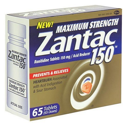 acid_reflux - Maximum Strength Zantac 150 Acid Reducer 65Count Bottle - B0007CO7SM