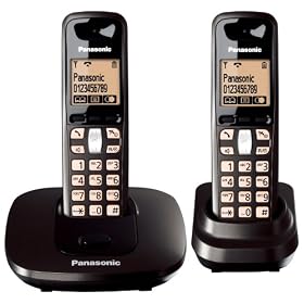 Panasonic KX-TG6412ET DECT Twin Digital Cordless Phone Set - Black