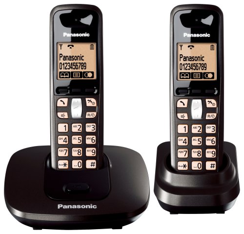 Panasonic KX-TG6412ET DECT Twin Digital Cordless Phone Set - Black