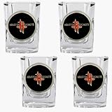 Houston Rockets 4 Piece Square Shot Glass Set