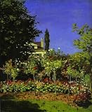 IMAGE OF Hand Made Oil Reproduction - Claude Monet - 32 x 40 inches - Garden in Bloom at Sainte-Addresse