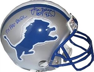 Signed Lem Barney Mini Helmet - Replica HOF 92 & 7 X Pro Bowl - Autographed NFL Mini Helmets