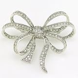 CZ Brooch Set in Sterling Silver - The Royal Wedding Brooch by Windsor Sterling - 2mm Round cut CZ Diamonds, apprx 7.50cts. Measures 45x50mm