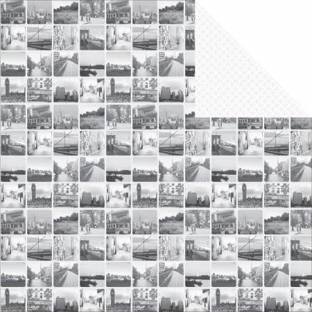 Echo Park Paper CLBW6-5005 Capture Life Black &amp; White Double-Sided Cardstock 12 in. x 12 in.-Fav Places - Pack of 25