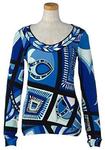 Emilio Pucci エミリオ・プッチ レディースカットソー ブルー 42RP52 [並行輸入品]