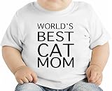 World's Best Cat Mom Funny Slogan オーガニックベビーTシャツ 12 - 18 Months