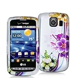 Purple Flower Chain Design Crystal Hard Skin Case Cover for LG Vortex VS660 ....