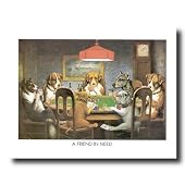 Coolidge Dogs Playing Poker At Table A Friend In Need Wall Picture 16x20 Art Print