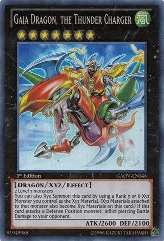 Yu-Gi-Oh! - Gaia Dragon, the Thunder Charger (GAOV-EN046) - Galactic Overlord - Unlimited Edition - Super Rare On Sale