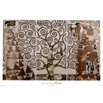 (24x36) Gustav Klimt Tree of Life White Border Art Print Poster