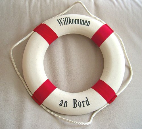 50cm Ø großer Deko Rettungsring WILLKOMMEN AN BORD