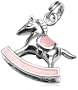 Sterling Silver Enamel Pink Rocking Horse Charm