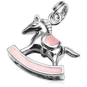 Buy Sterling Silver Epoxy Pink Rocking Horse Charm by Amazon.com Collection