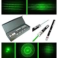 NEUHEIT: Laserpointer Laser Stift PLUS 5 AUFS�TZE GR�N + Batterien + Etui RBrothersTechnologie