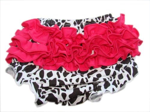 Blue Bullfrogs Baby-girls Infant Cow Bloomers with Pink Ruffles Diaper Cover