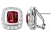 7.50 cts 925 Sterling Silver 14K White Gold Plated Lab Created Emerald Cut Ruby Earrings