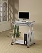 Coaster Contemporary Computer Workstation Office Desk / Table, Silver Finish