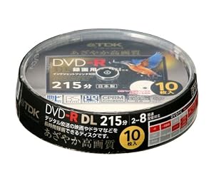 TDK 録画用DVD-R DL(215分) デジタル放送録画対応(CPRM) ホワイトワイドプリンタブル 2-8倍速 日本製 スピンドル10枚パック DR215DPWB10PS