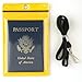 StoreSMART Sport - Zipper Passport Holder with Lanyard - Clear Plastic Front & Yellow Plastic Back - SPCR1596ZIPS-Y-1
