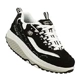 Skechers Womens Shape Up-Strength Fitness Walking Shoe,Black/White,9 M US