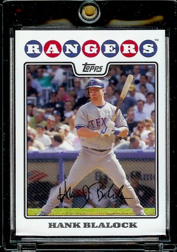 2008 Topps Baseball Cards # 53 Hank Blalock - Texas Rangers - MLB Baseball Trading Card in a Protective Screw Down Display Case