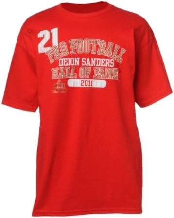 NFL Women's San Francisco 49Ers Deion Sanders Pro-Football Hall Of Fame Short Sleeve T-Shirt, Red, Small