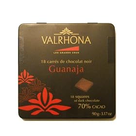 18 Grand Cru Dark Chocolate Squares 70% Guanaja Grue 90g (3.2oz) by Valrhona