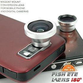 Hoter Magnetic 180 Degree Angle Fisheye Lens Designed for Mobile Phone, Apple iPhone 4 iPhone 4S (Camera Lens Smaller Than 13mm)