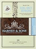 Harney and Sons Earl Grey Supreme Tea, 20 Wrapped Sachets