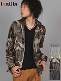 【02931-901-05】LaSula フェイクレイヤード ジッパーカラー切り替え <strong>ナイロン</strong> パーカー