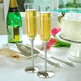 Designer Champagne Flutes & Cake Server Set