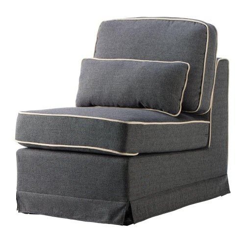 Tyson Sectional Pieces, ARMLESS CHAIR, GRAY