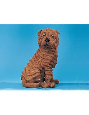 XX-Large Sitting Shar Pei Dog Realistic Lifelike Collectible Figurine