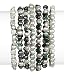 7-Piece Black and White Freshwater Cultured Pearl Stretch Bracelet Set, 7.5"