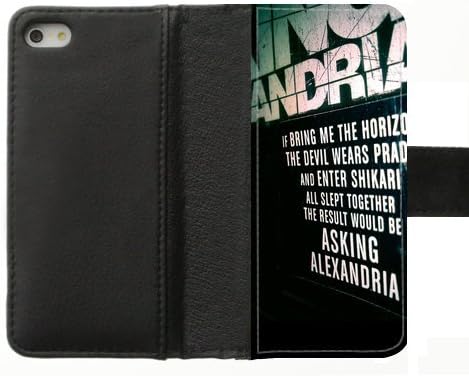 AZA Leather Case for iPhone 5 iphone 5S, Asking Alexandria Protective iPhone Cover-Black-Retail Packaging