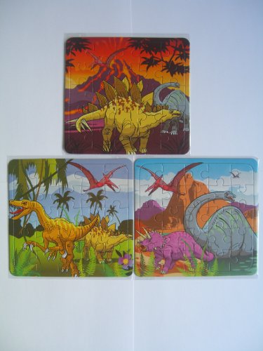 12 MINI DINOSAURE PUZZLES (25 PI�CES) - 12 MINI DINOSAUR PUZZLES