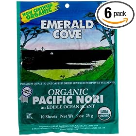 Emerald Cove Organic Nori Sheets, 0.9-Ounce Package (Pack of 6)