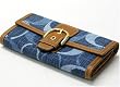 AUTHENTIC COACH SOHO TONAL SIGNATURE SLIM ENVELOPE WALLET 41443 (Denim)
