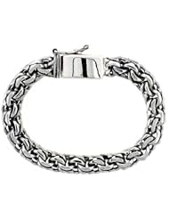 Gents Sterling Silver Garibaldi Link Bracelet Handmade 3/8 inch wide, sizes 8, 8.5 & 9 inch