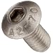 18-8 Stainless Steel Socket Cap Screw, Button Head, Internal Hex Drive, Meets ISO 7380, 10mm Length, Fully Threaded, M5-0.80 Metric Coarse Threads (Pack of 100)
